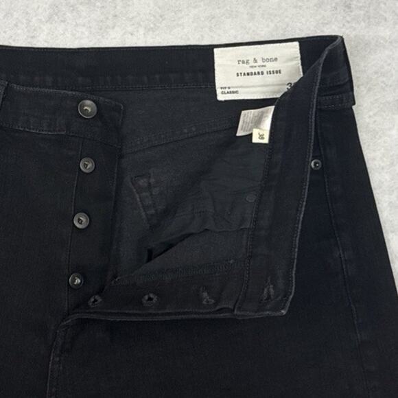 Rag & Bone Jeans Mens Size 38 Black Standard Issue Fit 3 Classic Straight Leg - Picture 9 of 14